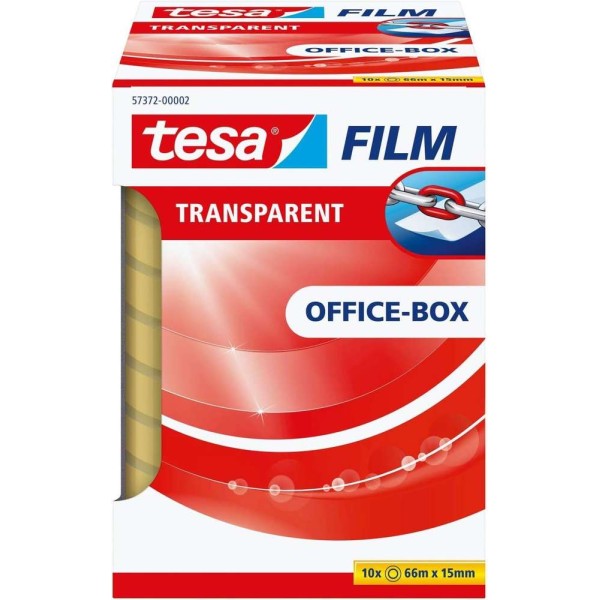 Tesa - Ruban adhésif, 15 mm x 66 m - Pack de 10 - Transparent - Photo n°1