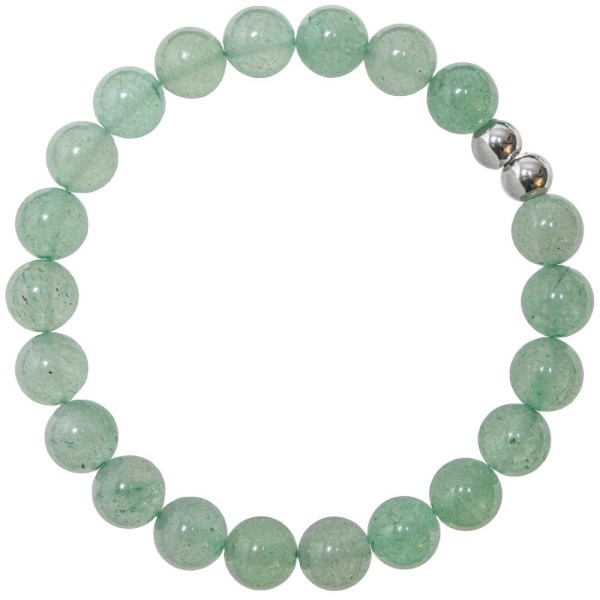 Bracelet en aventurine verte - Perles rondes 8 mm. - Photo n°1