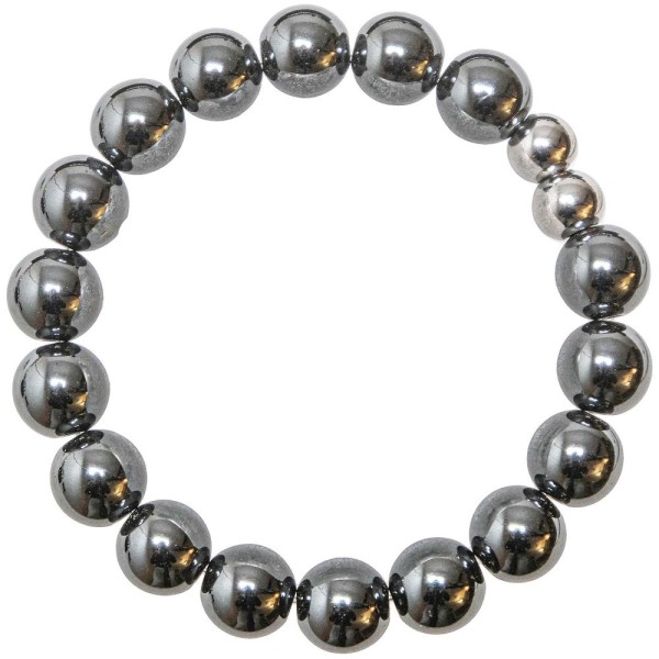 Bracelet en hématite - Perles rondes 10 mm. - Photo n°1