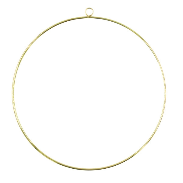 Décoration à suspendre - Cercle - Doré - 25 cm de diamètre - Métal or - Photo n°1