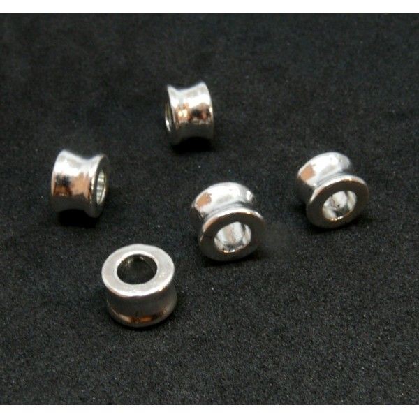 H119214AV PAX 20 perles intercalaire Tambour Trou 4.5mm qualité Argent Vif - Photo n°1