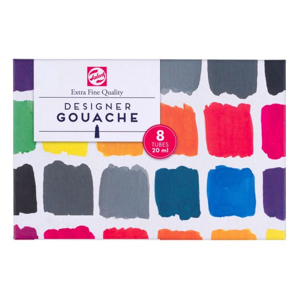 Peinture gouache - Extra fine - 8 couleurs - Tubes de 20ml - Talens - Photo n°1
