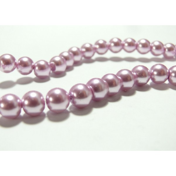 10 perles de verre nacre vieux rose 10mm ref RB4-7 - Photo n°1
