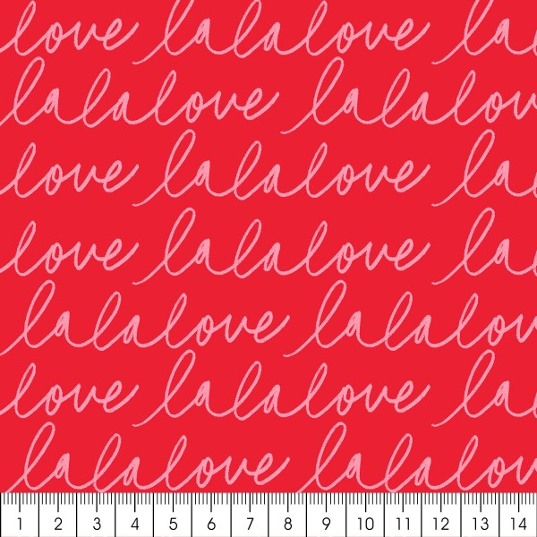 Tissu Dashwood - Love - Rouge - Vendu par 10 cm - Photo n°2