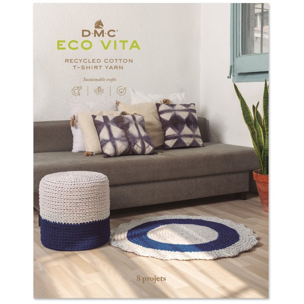Livre DMC Eco Vita T-shirt - Tricot et Crochet - 8 projets décoration intérieure - Photo n°1