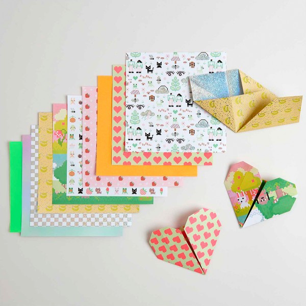 Papier origami - Futschikato - Pixels - 15 x 15 cm - 50 feuilles - Photo n°2