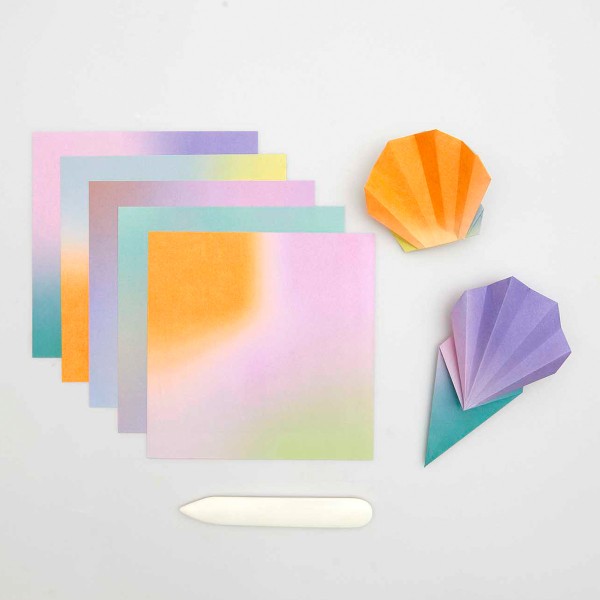 Papier origami - Duo Color - Blurry Gradient - 15 x 15 cm - 100 feuilles - Photo n°2