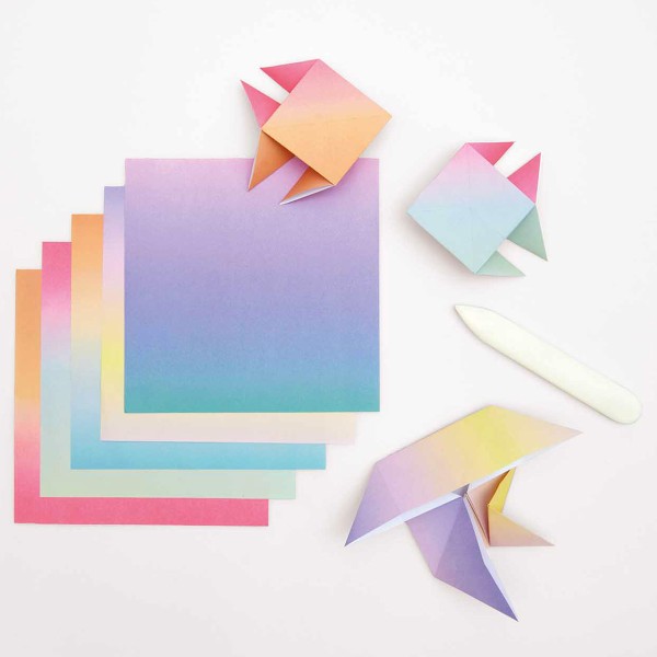 Papier origami - Duo Color - Linear Gradient - 15 x 15 cm - 100 feuilles - Photo n°2