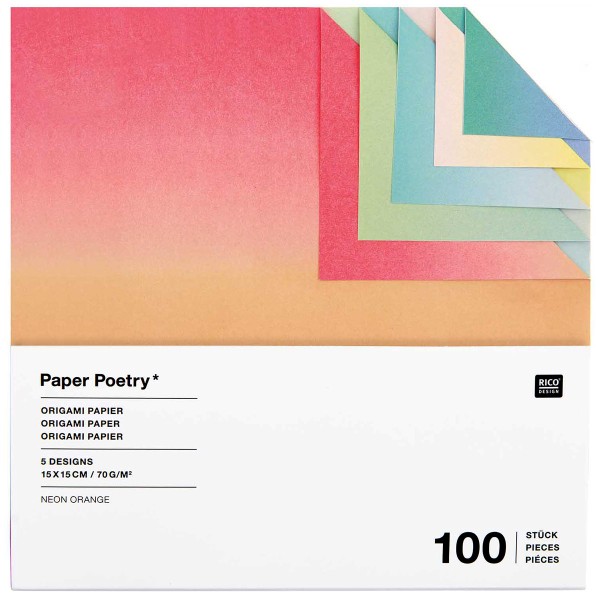 Papier origami - Duo Color - Linear Gradient - 15 x 15 cm - 100 feuilles - Photo n°1