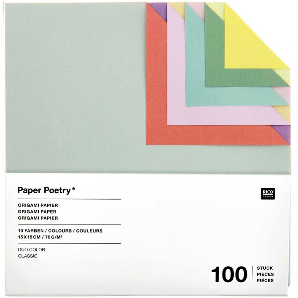 Papier origami - Duo Color - Classic - 15 x 15 cm - 100 feuilles - Photo n°1