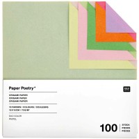 Papier origami - Duo Color - Pastel - 15 x 15 cm - 100 feuilles