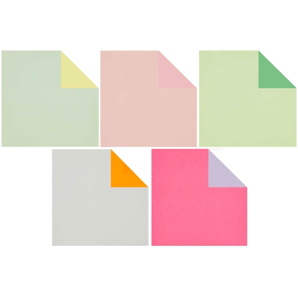 Papier origami - Duo Color - Pastel - 15 x 15 cm - 100 feuilles - Photo n°3
