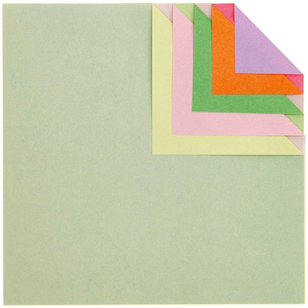 Papier origami - Duo Color - Pastel - 15 x 15 cm - 100 feuilles - Photo n°4