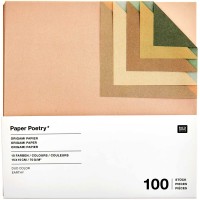 Papier origami - Duo Color - Earthy - 15 x 15 cm - 100 feuilles