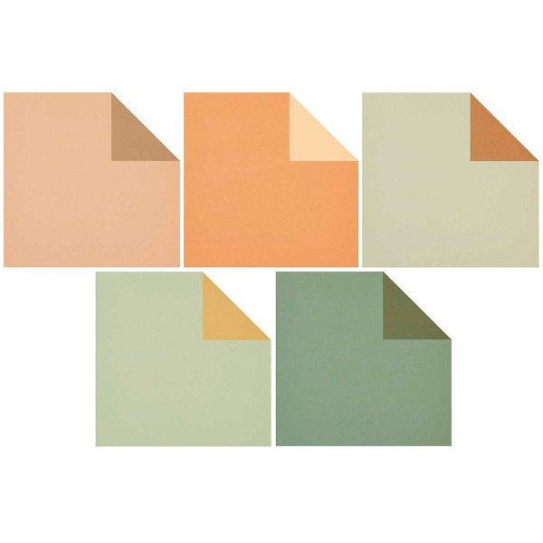 Papier origami - Duo Color - Earthy - 15 x 15 cm - 100 feuilles - Photo n°3