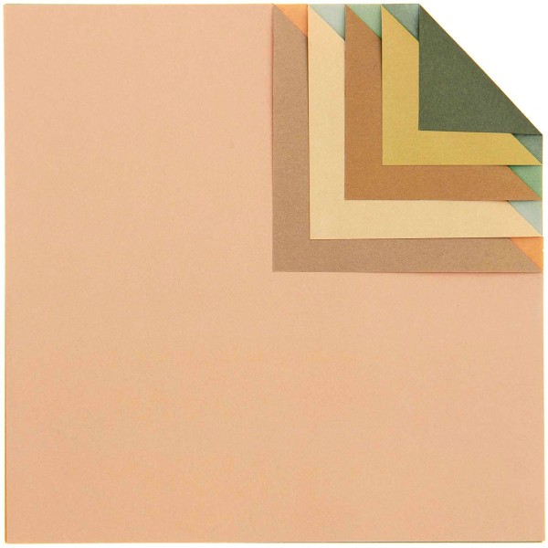 Papier origami - Duo Color - Earthy - 15 x 15 cm - 100 feuilles - Photo n°4
