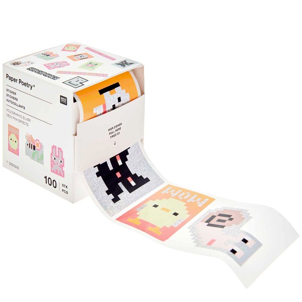 Stickers - Futschikato - Pixels - 5,5 cm - 100 pcs - Photo n°3