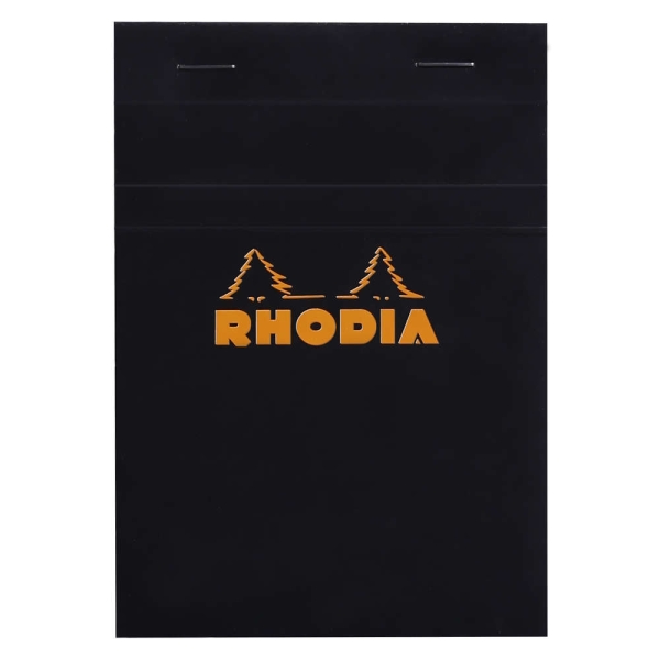 RHODIA - Bloc agrafé No. 13, format A6, quadrillé 5x5 - Noir - Par 3 - Photo n°1