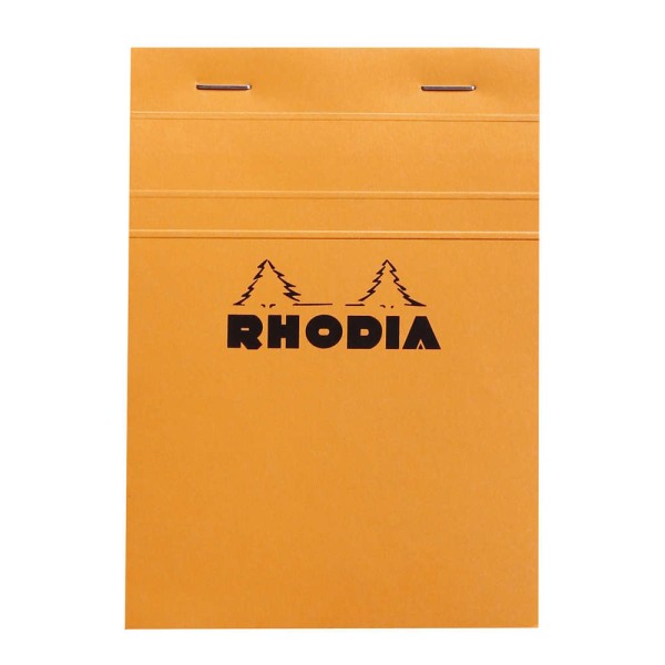 RHODIA - Bloc agrafé No. 13, format A6, quadrillé 5x5 - Orange - Par 3 - Photo n°1