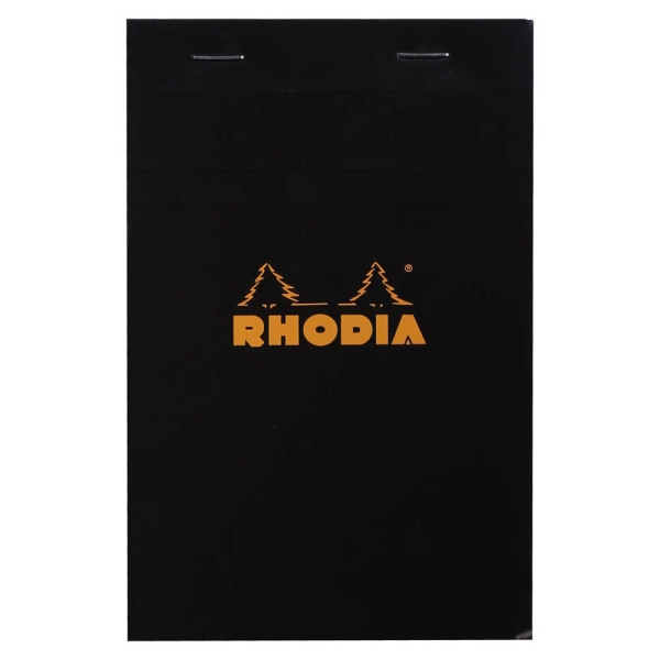 RHODIA - Bloc agrafé No. 14, 110 x 170 mm, quadrillé 5x5 - Noir - Photo n°1