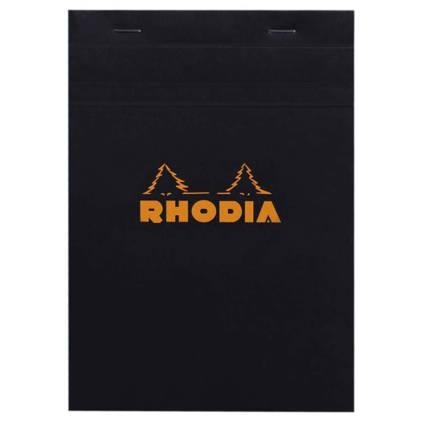 RHODIA - Bloc agrafé No. 16, format A5, quadrillé 5x5 - Noir - Par 2 - Photo n°1