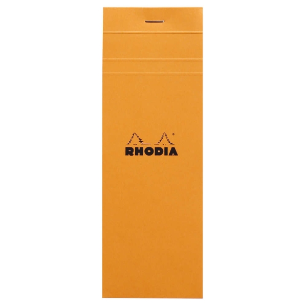 RHODIA - Bloc agrafé No. 8, 74 x 210 mm, quadrillé 5x5 - Orange - Par 3 - Photo n°1