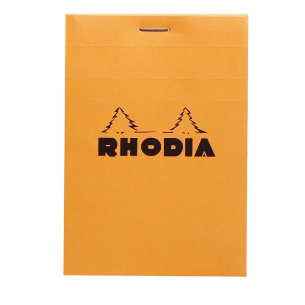 RHODIA - Bloc agrafé No.12, 85 x 120 mm, quadrillé 5x5 - Orange - Par 3 - Photo n°1