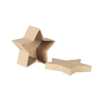 Mini boîte en papier mâché - Etoile - 7 x 7 x 3 cm