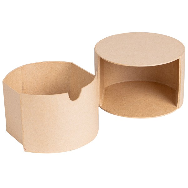Boîte en papier mâché - Ronde avec tiroir - 16 x 16 x 10 cm - Photo n°4
