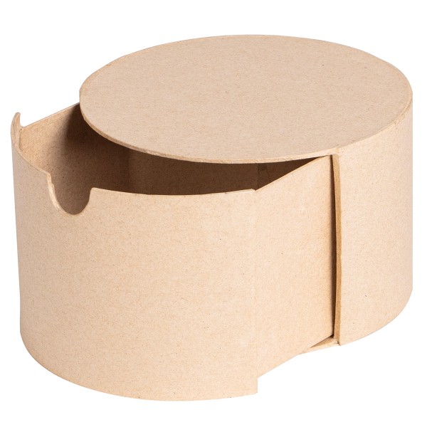Boîte en papier mâché - Ronde avec tiroir - 16 x 16 x 10 cm - Photo n°5