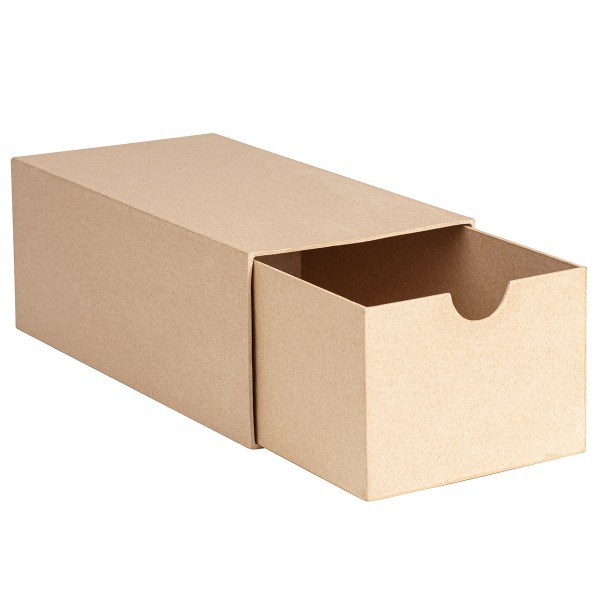 Boîte en papier mâché - Rectangle avec tiroir - 32 x 16 x 12 cm - Photo n°1