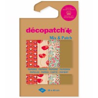 Papier Décopatch - Mix & Patch - L'amour est dans le pré - 30 x 40 cm - 4 feuilles
