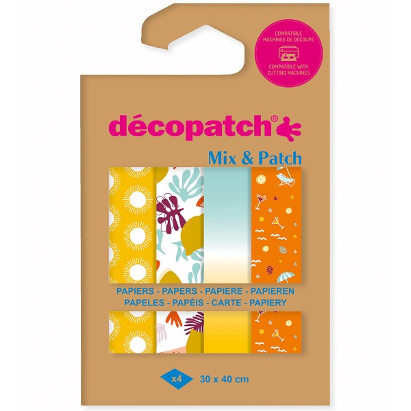 Papier Décopatch - Mix & Patch - Bonne mine - 30 x 40 cm - 4 feuilles - Photo n°1