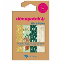 Papier Décopatch - Mix & Patch - Natur'elle - 30 x 40 cm - 4 feuilles