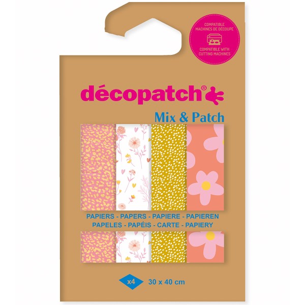 Papier Décopatch - Mix & Patch - Doux'heure - 30 x 40 cm - 4 feuilles - Photo n°1