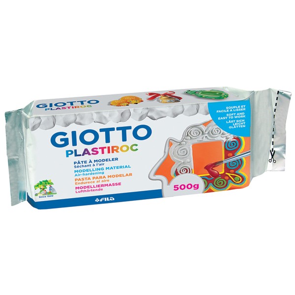 Pâte autodurcissante Giotto - Plastiroc - Blanc - 500 g - Photo n°1