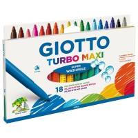 Feutres Giotto ultra-lavables - Turbo Maxi - Multicolore - 5 mm - 18 pcs