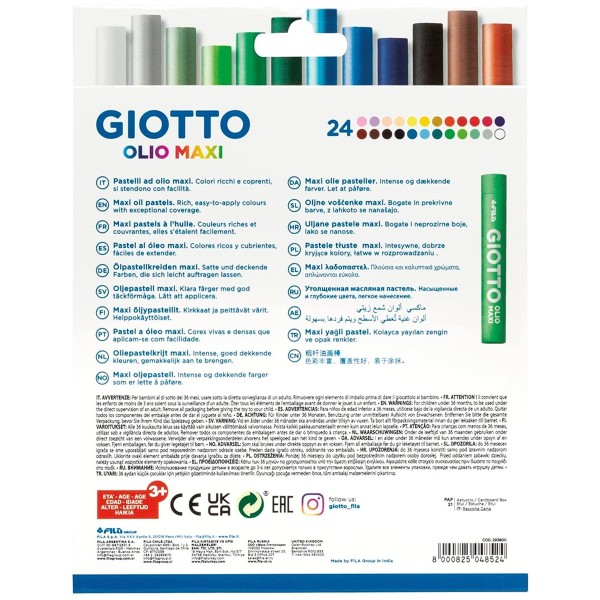 Pastels à l'huile Giotto - Olio Maxi - Multicolore - 11 mm - 24 pcs - Photo n°4