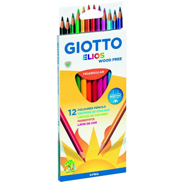 Crayons de couleur Giotto - Elios Wood Free - Multicolore - 3,3 mm - 12 pcs - Photo n°1
