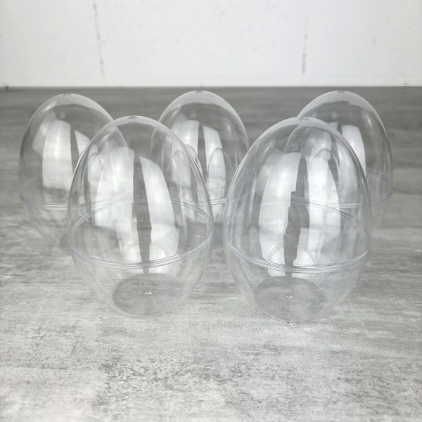 25 Oeufs en plastique transparent séparable, 12 cm, fond plat, Contenant alimentaire s'ouvre au cent - Photo n°1