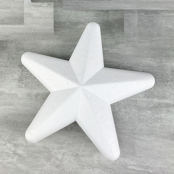 Grande étoile polystyrène 20 cm, décoration 3D hivernale à customiser - Photo n°1