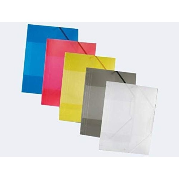 FOLIA - Chemise à élastiques, PP, A4, couleurs assorties - Par 5 - 2 packs - Photo n°1