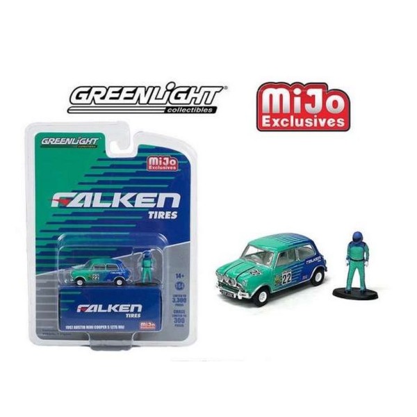 Mini Cooper S 1275 Falken avec figurine 2021 1/64 Greenlight - Photo n°1