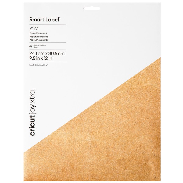 Papier Kraft adhésif permanent Smart Label - Cricut Joy Xtra - Naturel - 24,1 x 30,5 cm - 4 feuilles - Photo n°1