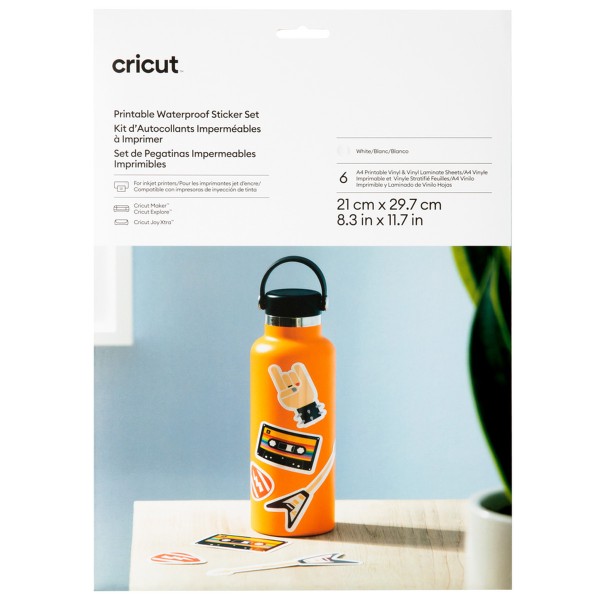 Kit de stickers imperméables à imprimer - Cricut - Blanc - A4 - 6 sets - Photo n°1
