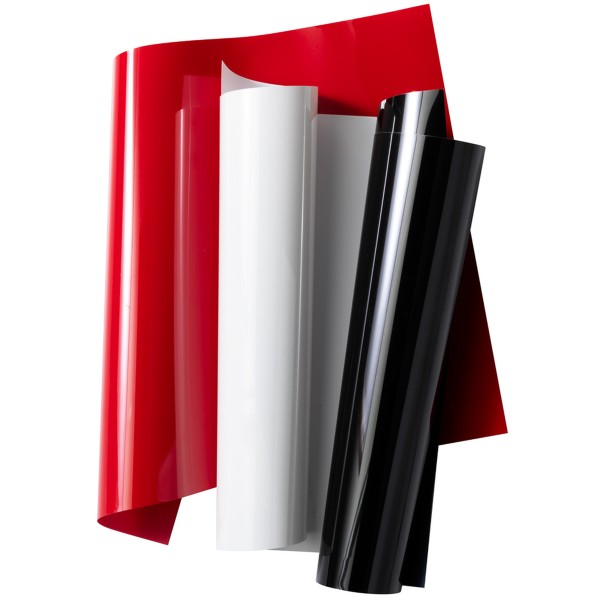 Flex thermocollant Smart Iron-On - Cricut Joy Xtra - Noir/Blanc/Rouge - 24,1 x 30,5 cm - 3 feuilles - Photo n°3