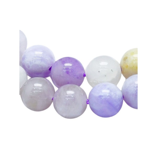 Fil de 58 perles rondes 6mm 6 mm en opale violette - Photo n°1