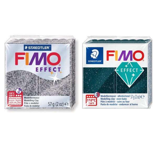 2 pâtes polymères Fimo Effect 57g Pierre - Photo n°1