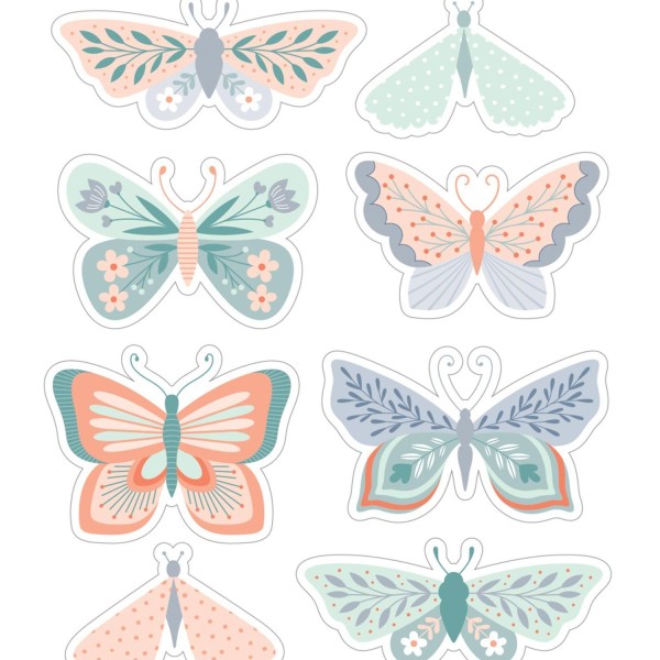 Lot stickers 3D fleurs / papillons - Photo n°2