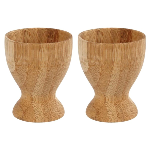 2 coquetiers en bambou à customiser 6 x Ø 4,8 cm - Photo n°1